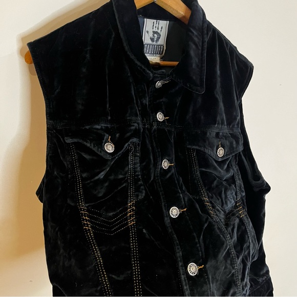Gaultier jean’s black velvet Jacket With no sleeve - Picture 7 of 7